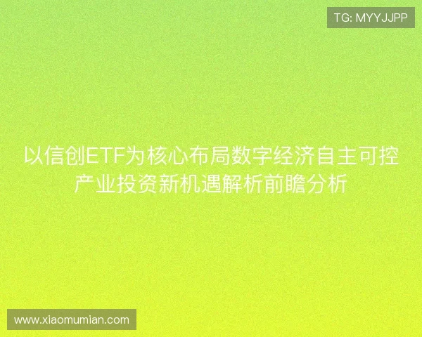 以信创ETF为核心布局数字经济自主可控产业投资新机遇解析前瞻分析